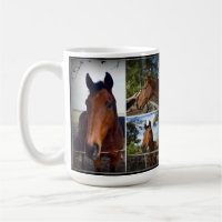 Brown Horse Photo Collage, Coffee Mug