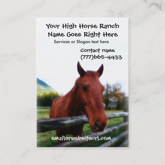 Brown Horse Photographic Portrait Business Card (Front)
