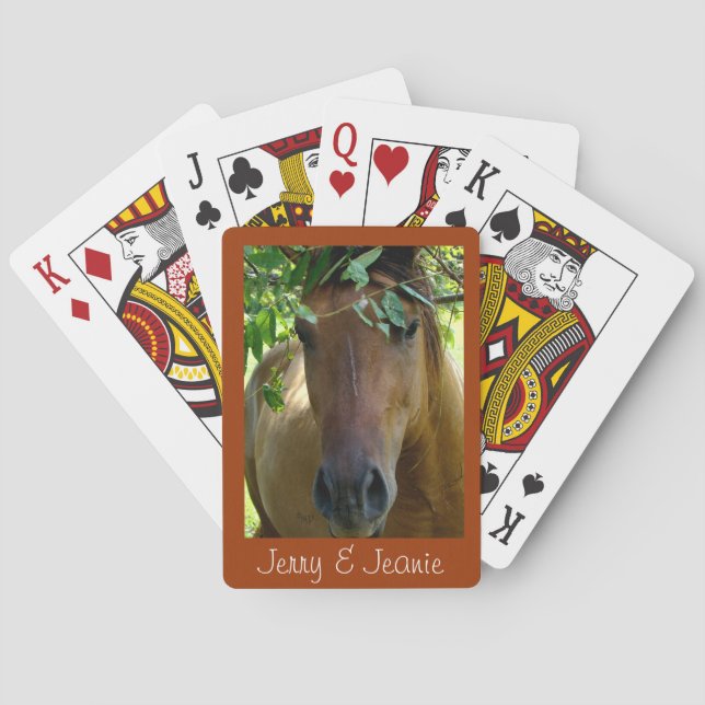 Brown Horse Playing Cards- personalize Playing Cards (Back)