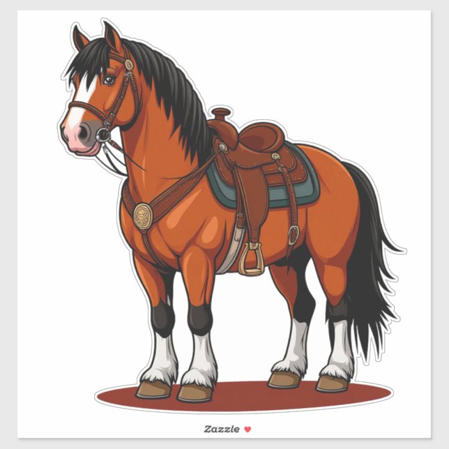 Brown Horse With Saddle (Sheet)