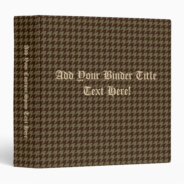 Brown Houndstooth Handsome Gentlemen's Pattern Binder (Front/Spine)