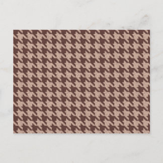 Brown Houndstooth Preppy Classic Pattern Blank Car Invitation Postcard