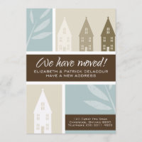 Brown Houses Silhouette Moving Announcement