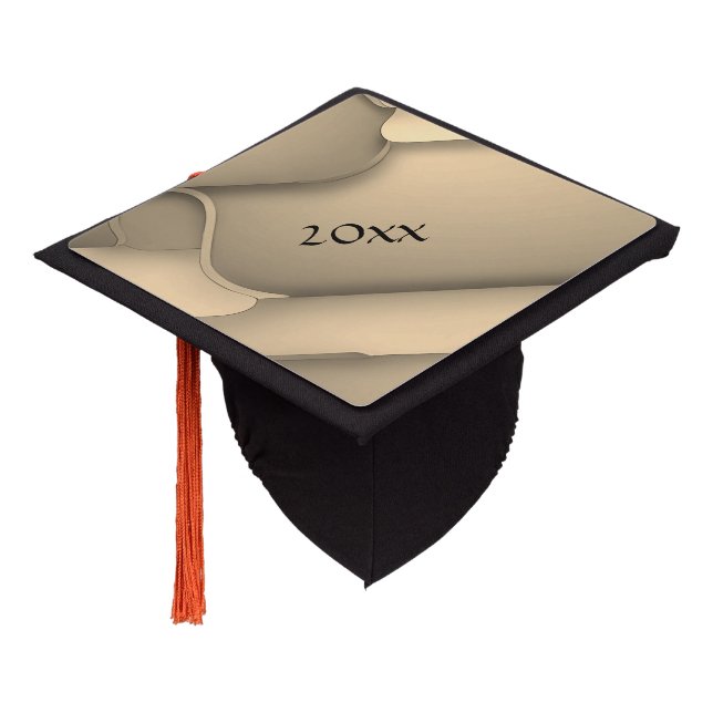 Brown Hues Modern Art  Graduation Cap Topper (Angled)