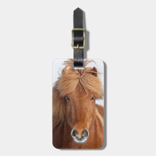 Brown Icelandic Horse Portrait Luggage Tag