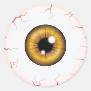 Brown Iris Eyeball Scary Bloodshot Halloween Eye Classic Round Sticker