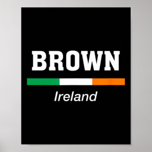 Brown Irish Family Name St Patricks Day Ireland Fl Poster