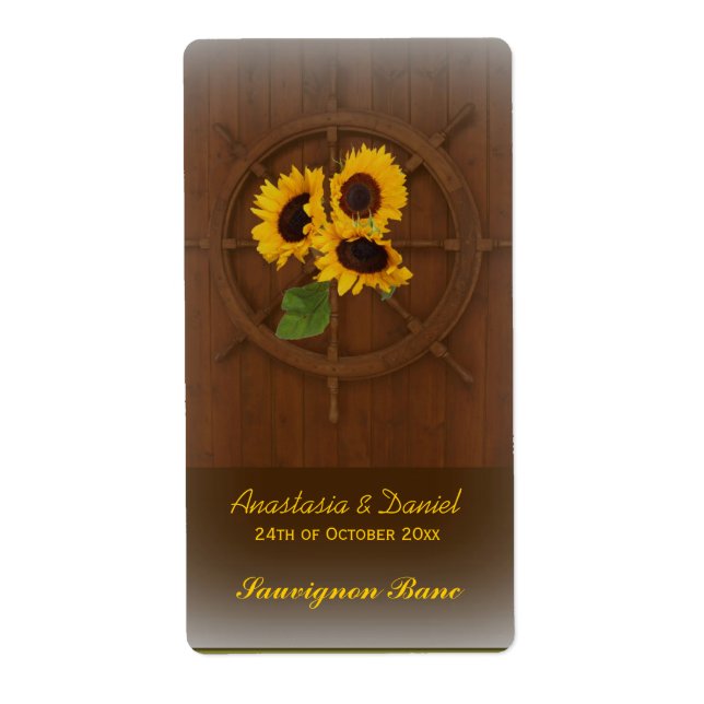 Brown jaune rustique tournesols mariage vin étique (Devant)