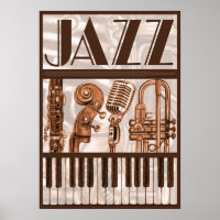 Brown Jazz Music Poster