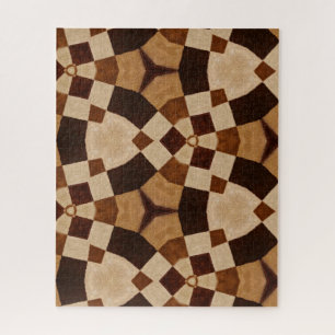 Brown Kaleidoscope Geometric Shapes Patterns Jigsaw Puzzle