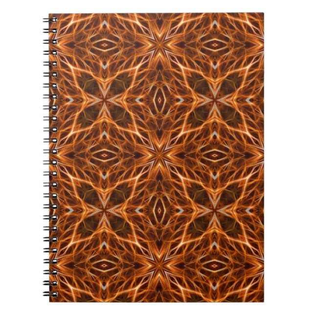 Brown Kaleidoscope Mandala Pattern  Notebook (Front)