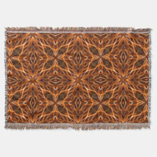 Brown Kaleidoscope Mandala Pattern  Throw Blanket
