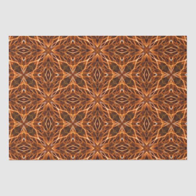 Brown Kaleidoscope Mandala Pattern Tissue Paper (Front)