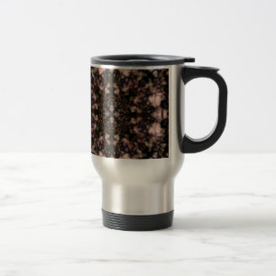 Brown kaleidoscope pattern travel mug