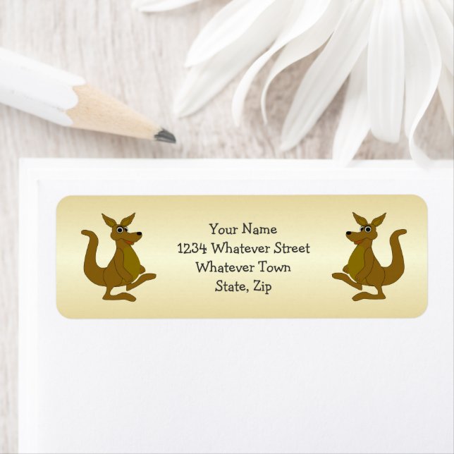 Brown Kangaroo Design Return Address (Insitu)