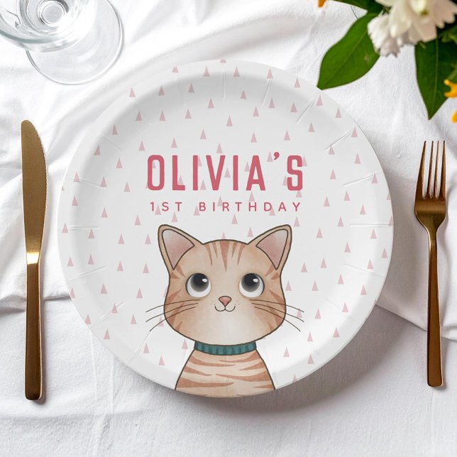 Brown kitten paper plate (Creator Uploaded)