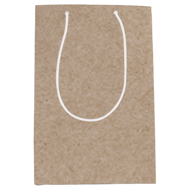 Brown Kraft Paper Background Printed Medium Gift Bag (Front)