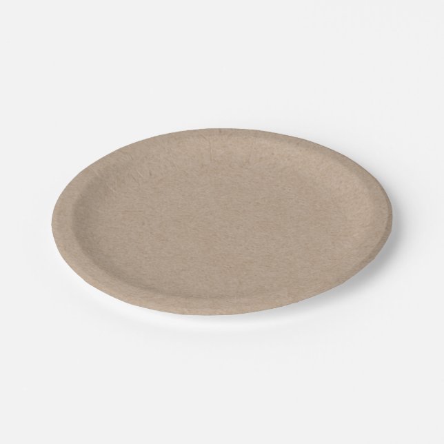 Brown Kraft Paper Background Printed Plate (Angled)