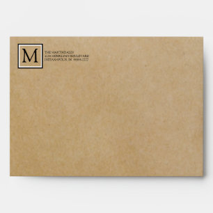Brown Kraft Paper   Buffalo Check   Return Address Envelope