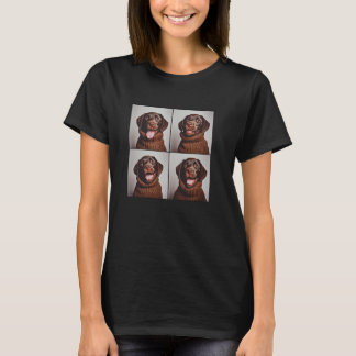 Brown Lab Chocolate Labrador Cozy Pet Portrait T-Shirt
