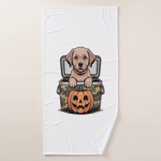 Brown Lab Dog Halloween Spooky Bath Towel (Bath Towel)