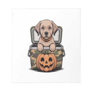 Brown Lab Dog Halloween Spooky Notepad