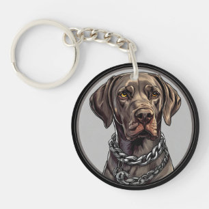 Brown Labrador Cute Dog Portrait For Dog Lovers Keychain
