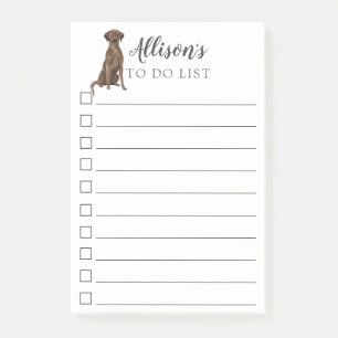 Brown Labrador Dog Personalized To Do List Post-it Notes