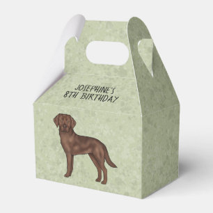 Brown Labrador Retriever Dog Custom Kids Birthday Favor Box