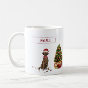 Brown Labrador Retriever Funny Christmas Dog Tree Coffee Mug