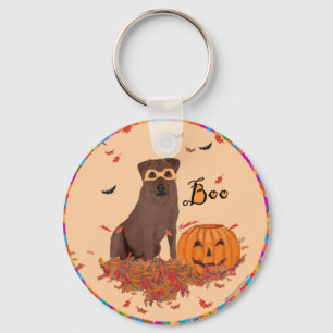 Brown Labrador Retriever Halloween Keychain