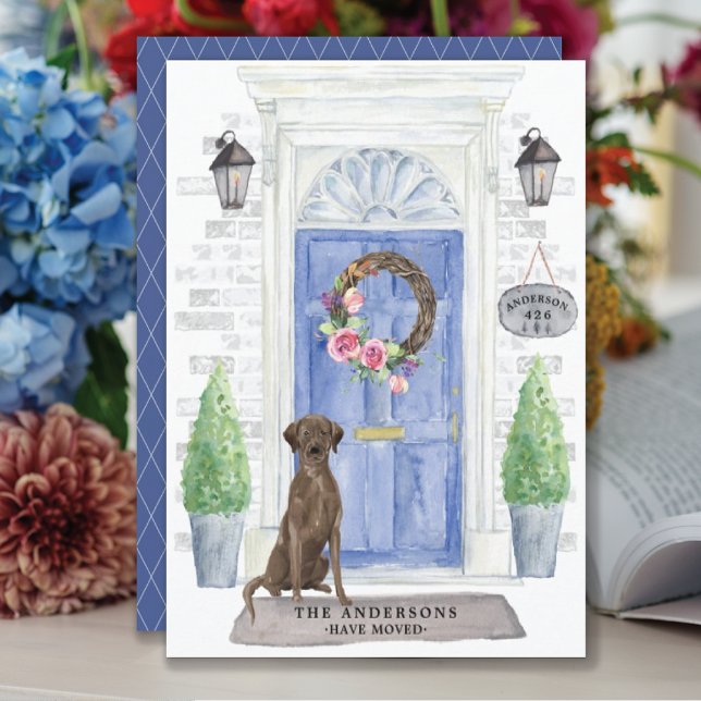 Brown Labrador Retriever Moving Announcement Postcard (Creator Uploaded)