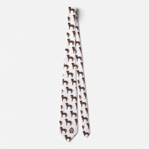 Brown Labrador Retriever Pattern Custom Monogram Tie