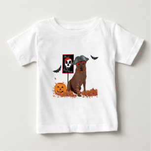 Brown Labrador Retriever Pirate Baby T-Shirt