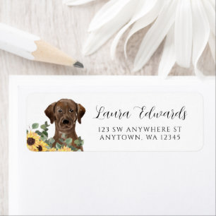 Brown Labrador Sunflower Eucalyptus Adresse de ret