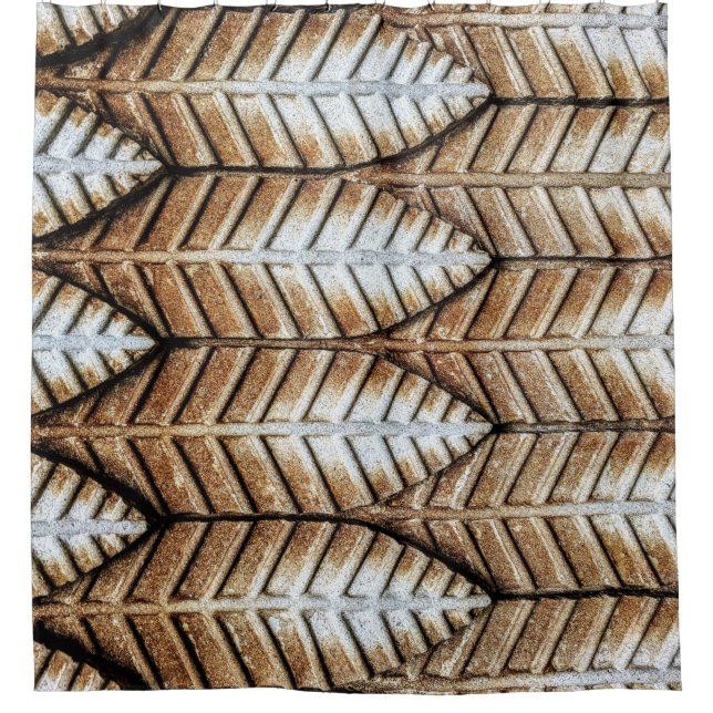 Brown leaf accent area rug (Front)