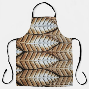 Brown leaf accent area rug apron