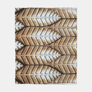Brown leaf accent area rug fleece blanket