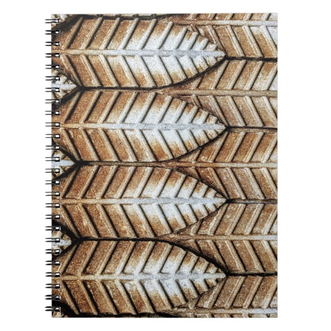 Brown leaf accent area rug notebook (Front)