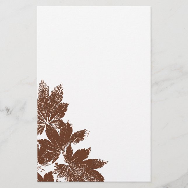 Brown Leaf Stamp Stationery (Front)
