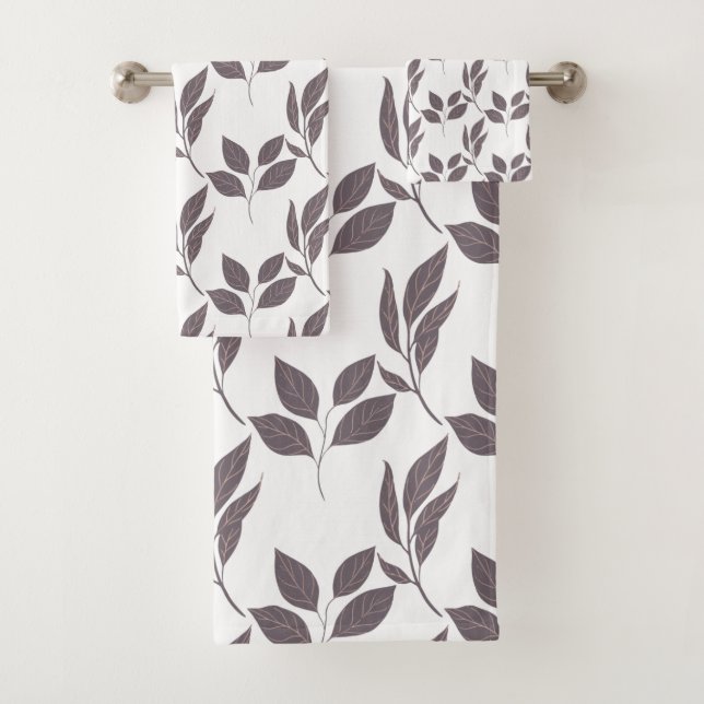 Brown Leaf Towel Set (Insitu)