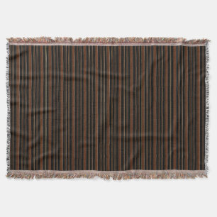 Brown Leather And Black Throw Blanket