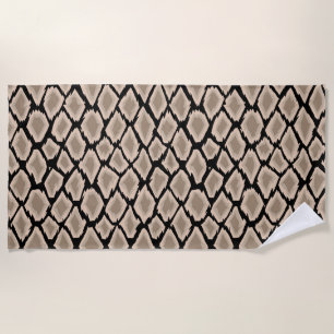 Brown leather animal snake skin beach towel