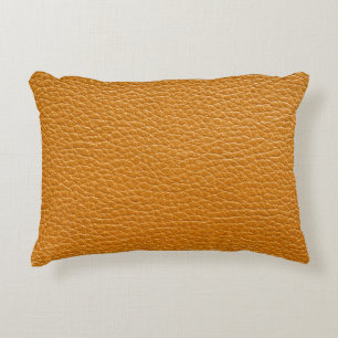 Brown Leather, Closeup Texture Background. Accent Pillow