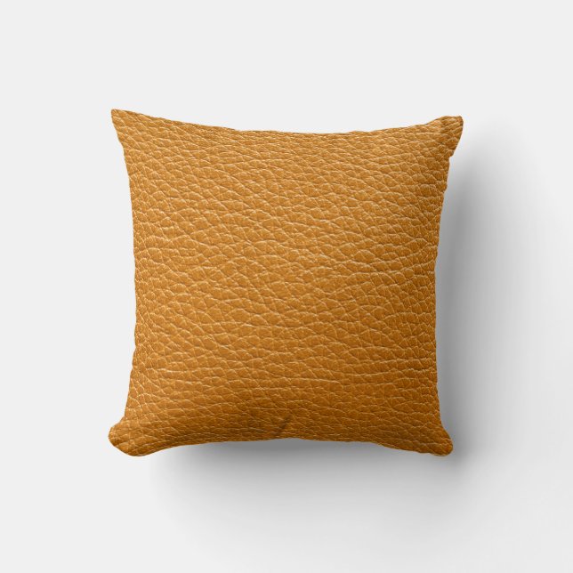 Brown Leather, Closeup Texture Background. Throw Pillow (Front)