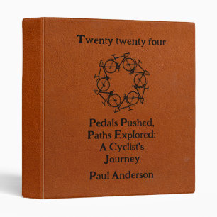 Brown Leather Cycling Collection Cyclist Diary Binder