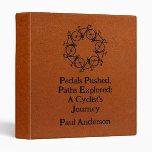Brown Leather Cycling Collection Cyclist Diary Binder