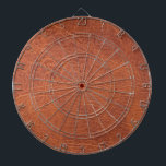 Brown leather dartboard<br><div class="desc">Worn brown leather look, elegant design.</div>