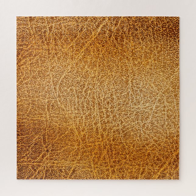 Brown Leather: Detailed Texture Closeup Jigsaw Puzzle (Vertical)