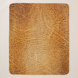 Brown Leather: Detailed Texture Closeup Sherpa Blanket